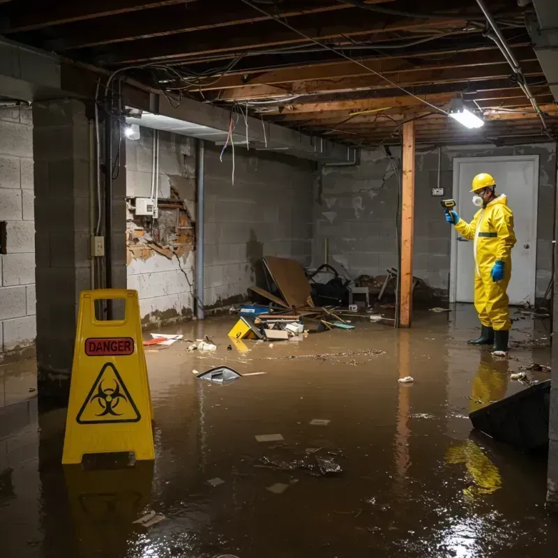 Flooded Basement Electrical Hazard in Barview, OR Property